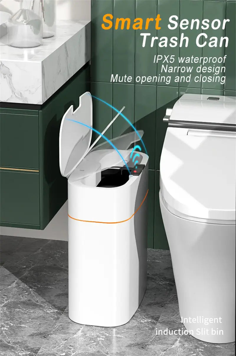 Smart Trash Can With Lid For Bedroom And Living Room Kitchen Storage Box Trash Can Induction Small Car Box Automatic