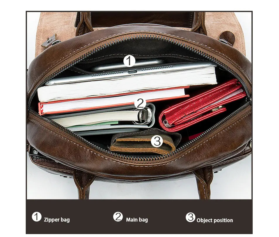 Multifunctional Retro Leather Backpack