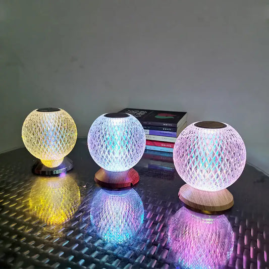 Acrylic Crystal LED Bedside Lamp RGB Touch Switch Desk Lamp Home Decoration Romatic Bedroom Bedside Desk Lamp Beyond Trends Hub