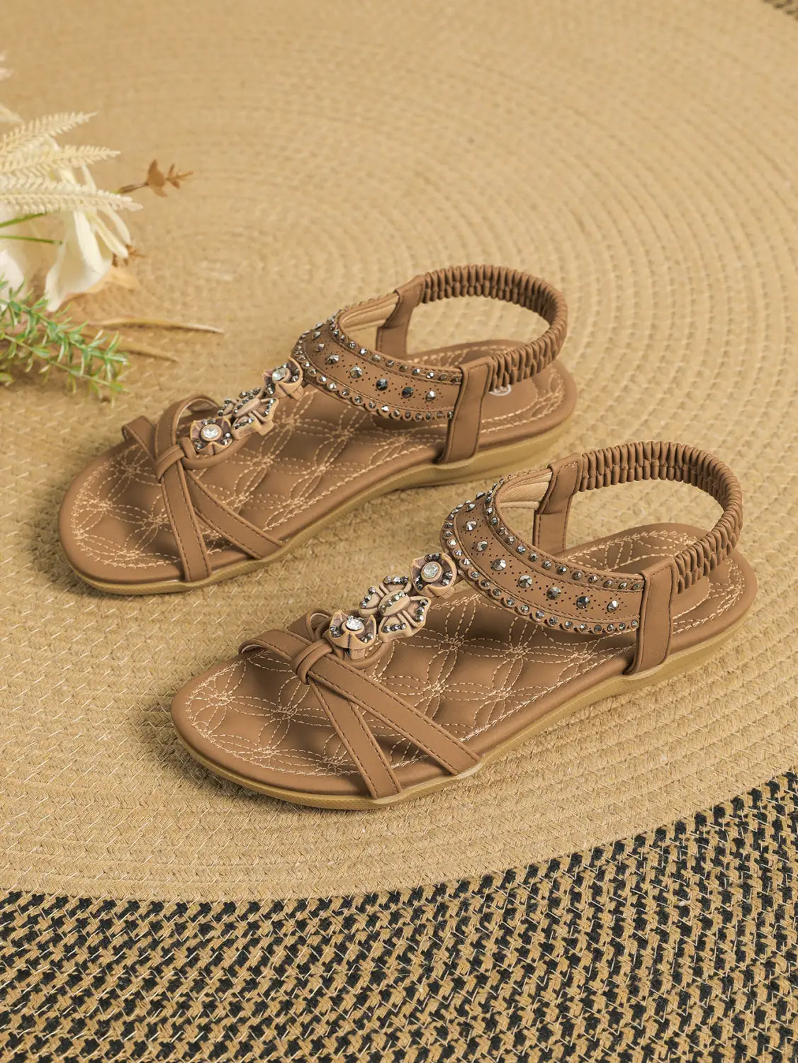 Women’s Flat Sandals Plus Size Diamond Casual Shoes