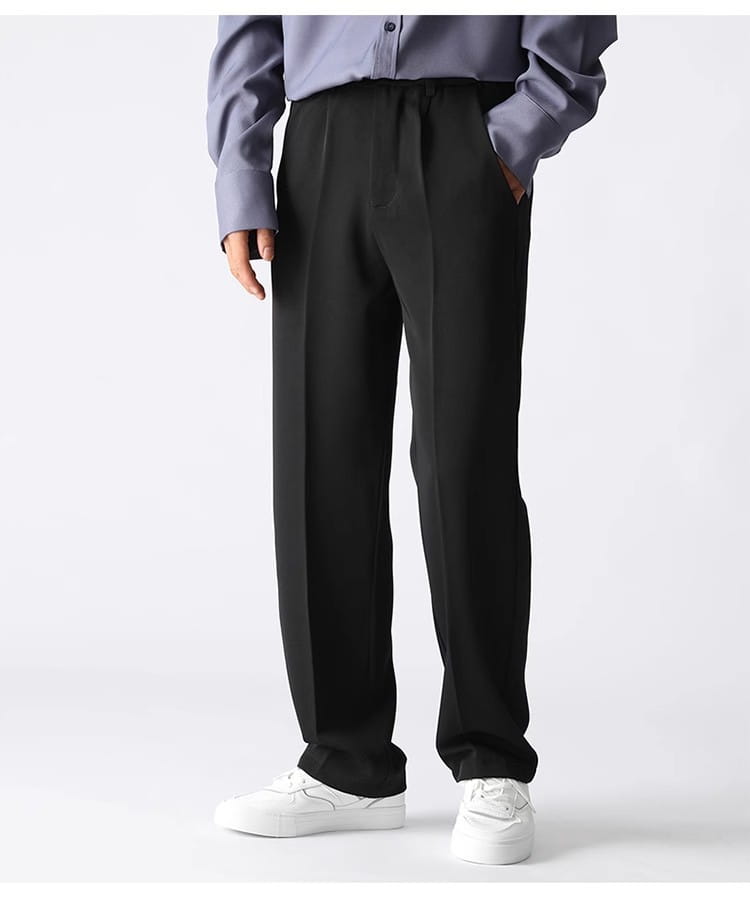Straight Casual Trousers Loose Men