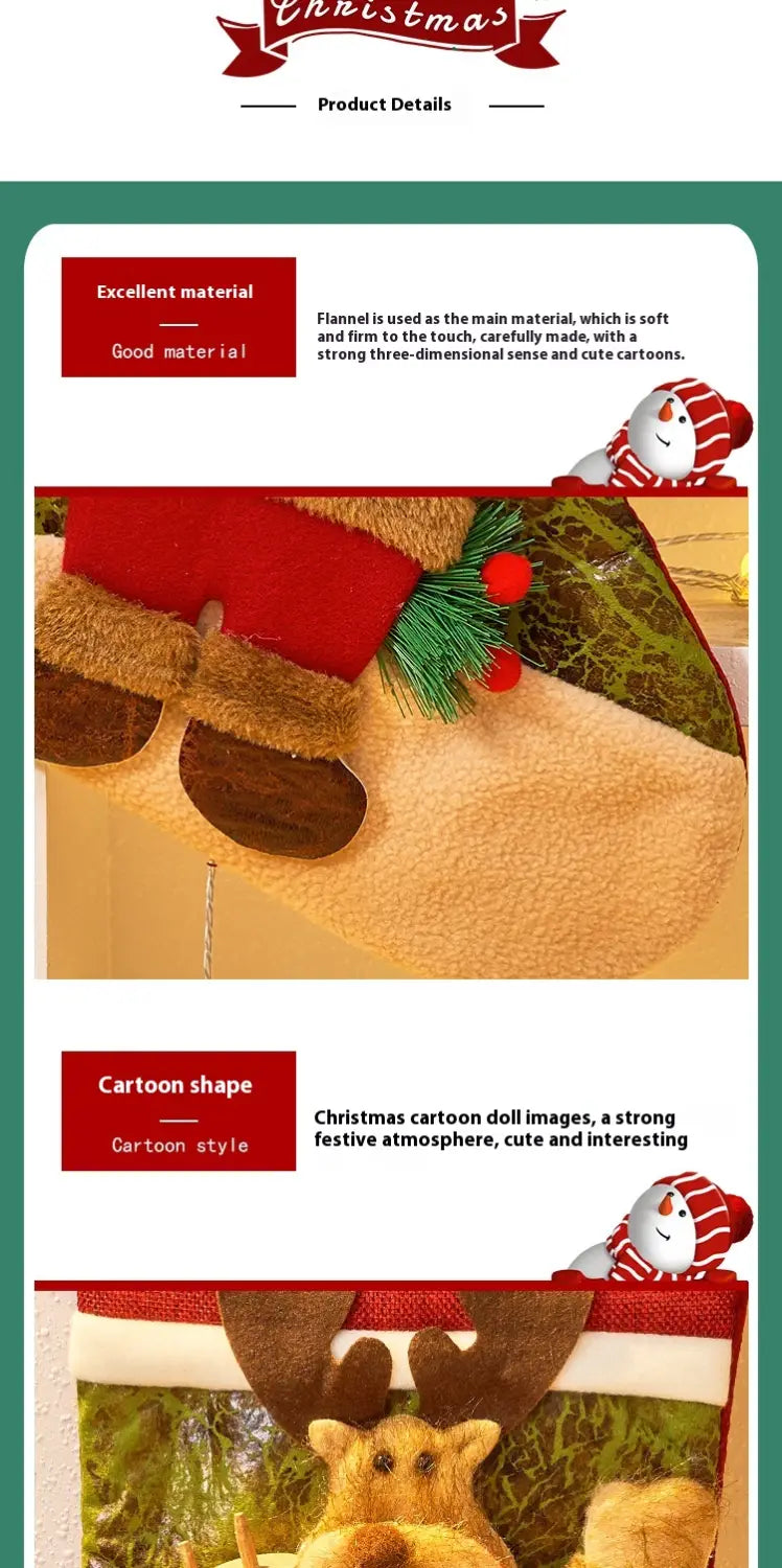 Christmas Decorations Large Cartoon Candy Bag