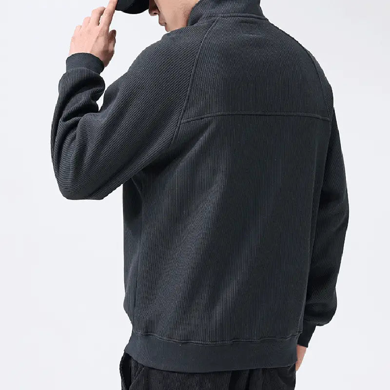 Fashion Stand-collar Fleece Sweatshirt Winter Warm Long Sleeve Top Men’s Clothing