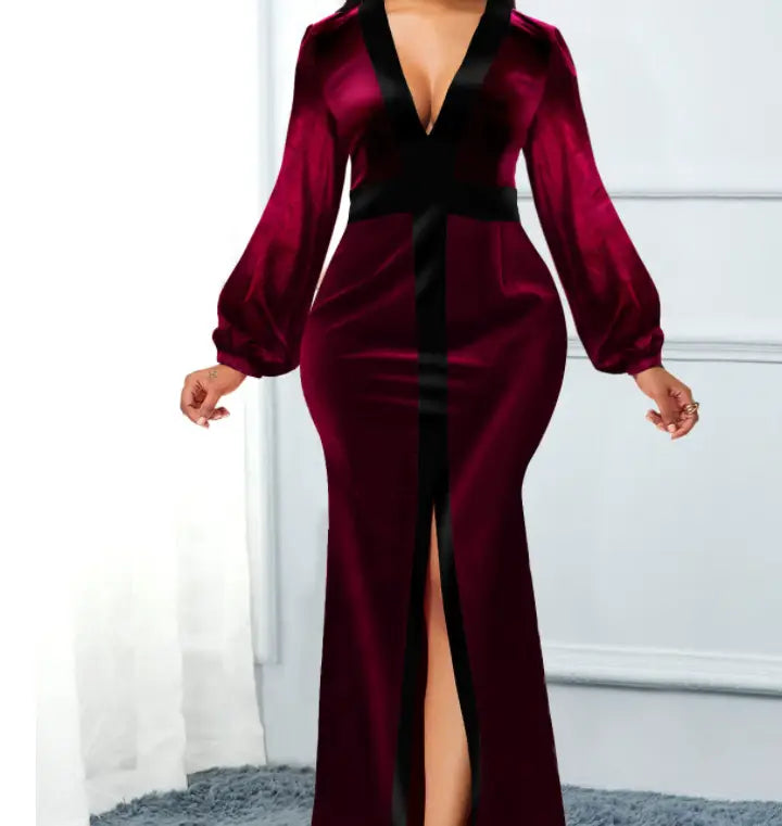 Slim Party Mop Dress Slit Women
