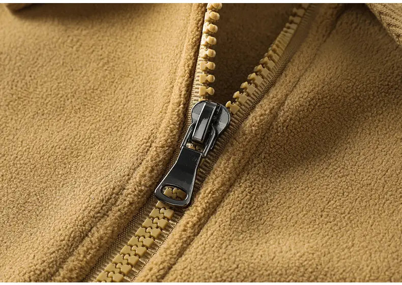 Fashion Lapel Half-zip Sweatshirt Winter Warm Fleece Long Sleeve Top Men’s Clothing