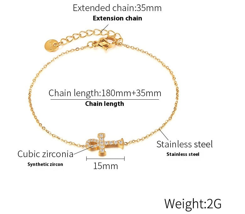 All-match Titanium Steel Full Diamond Temperament Cross Necklace