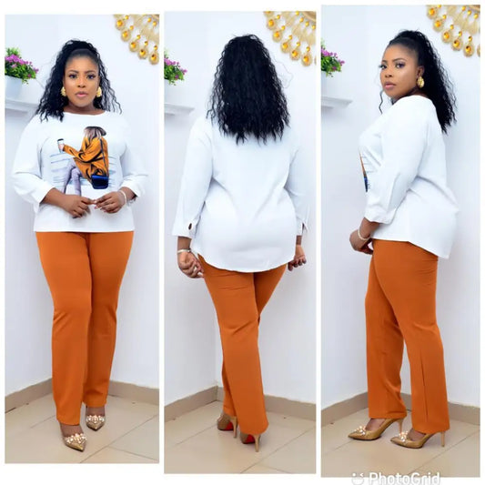African Plus-size Women’s Two-piece Printed Head Set