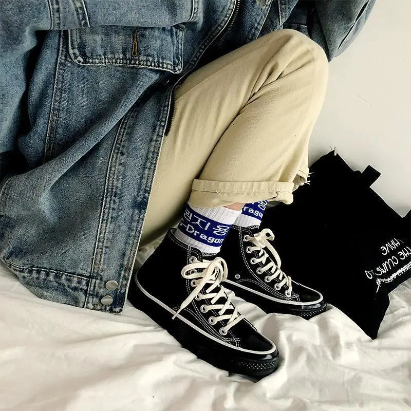 All black canvas shoes