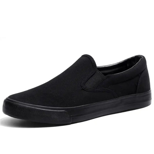 All black couple canvas shoes
