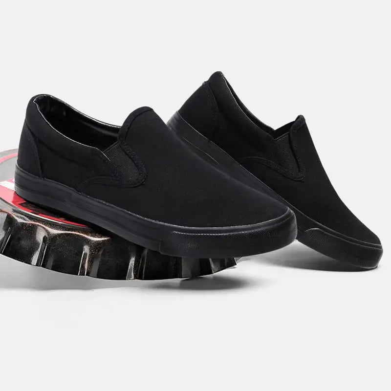 All black couple canvas shoes - Black / 43