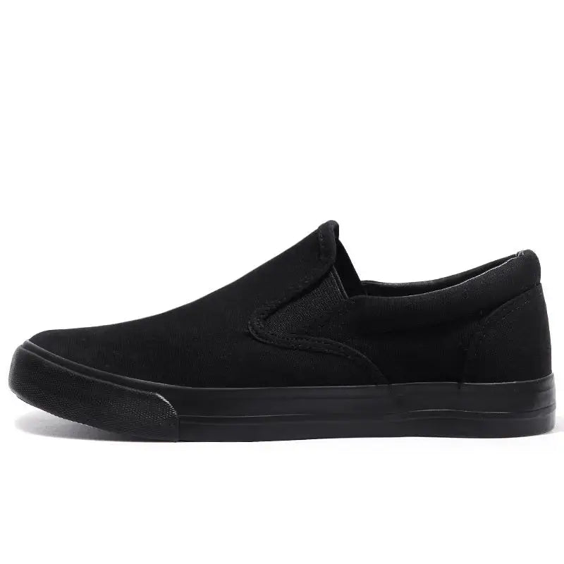 All black couple canvas shoes