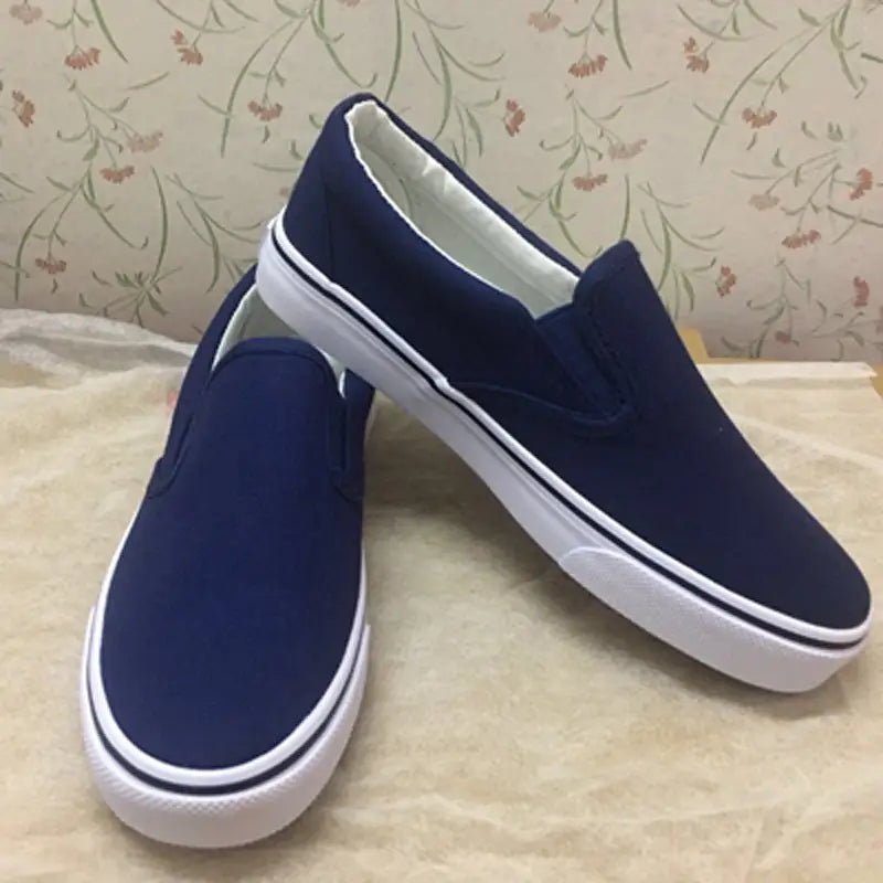 All black couple canvas shoes - Blue / 39.