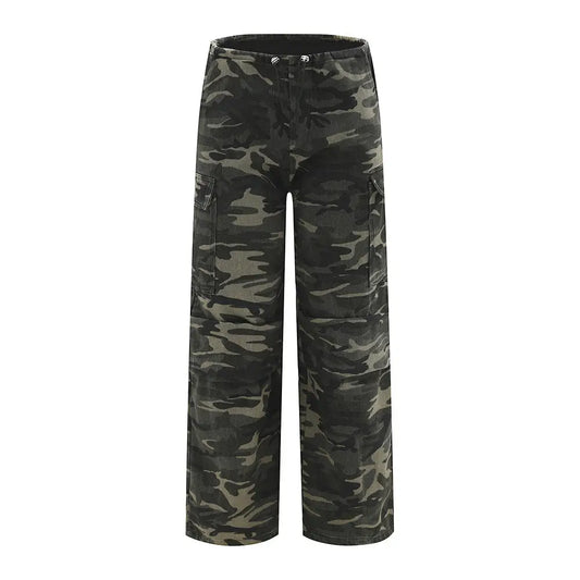 American Camouflage Workwear Straight-leg Trousers Men