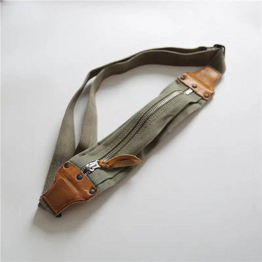 American Retro Military Style Chest Bag Distressed Canvas Beyond Trends Hub