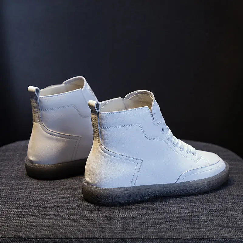 Ankle Boots Plus Size Autumn And Winter Wild Beef Tendon Soft Bottom Genuine Leather Shoes Flat Martens Boots Beyond Trends Hub