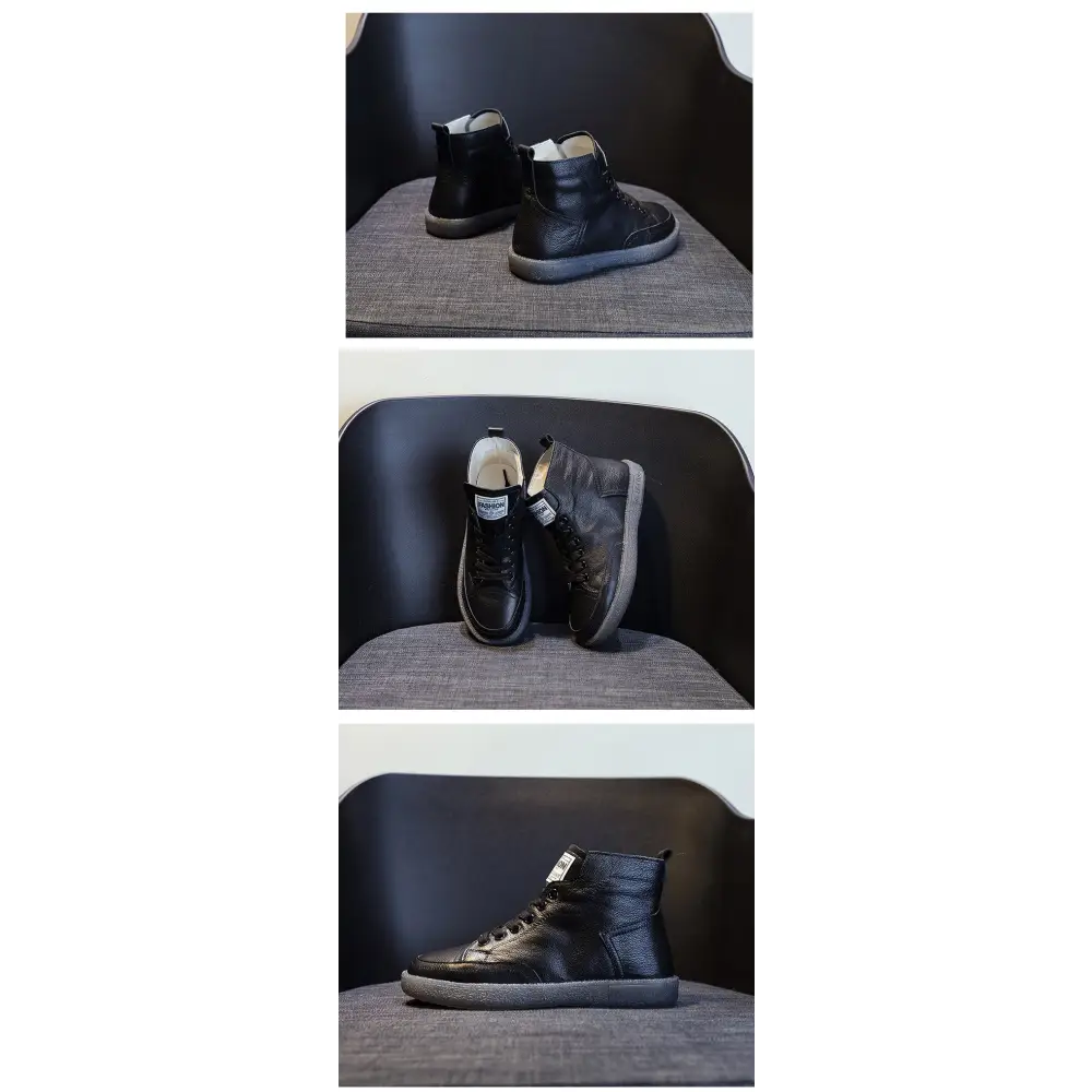Ankle Boots Plus Size Autumn And Winter Wild Beef Tendon Soft Bottom Genuine Leather Shoes Flat Martens Boots Beyond Trends Hub