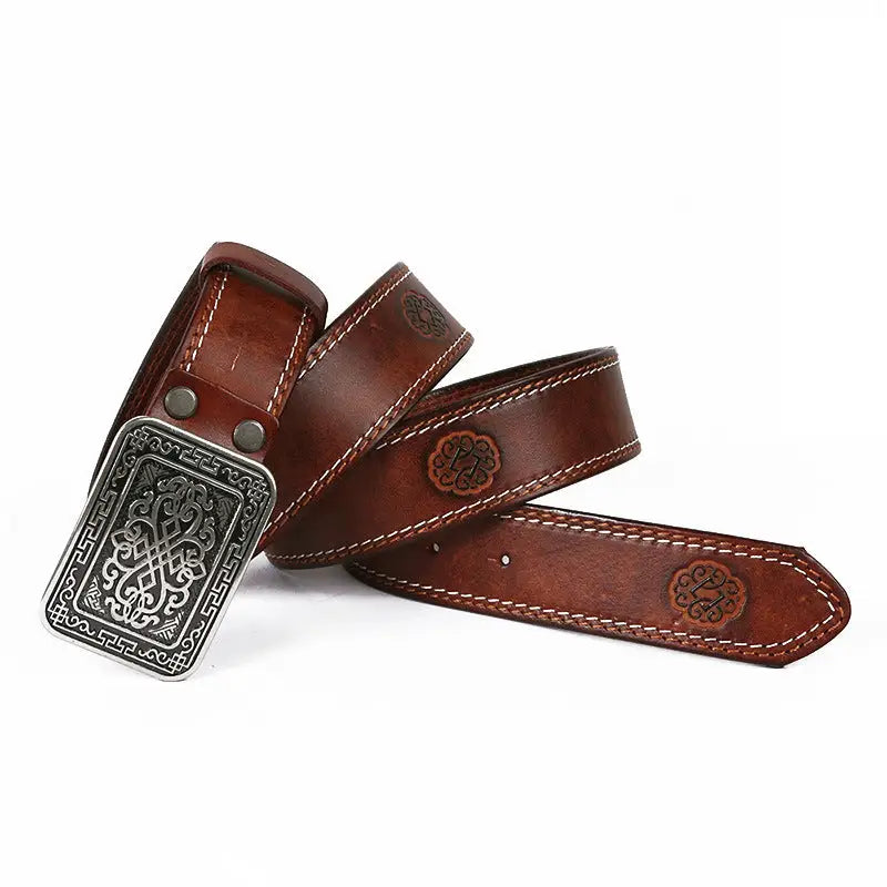 Auspicious Pattern Embossing Of Men's And Women's Belts - Beyond Trends Hub 