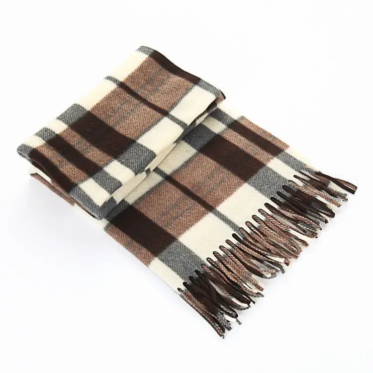 Autumn And Winter Black And White Plaid Plus-sized Thickening Thermal Men's And Women's Scarf Beyond Trends Hub