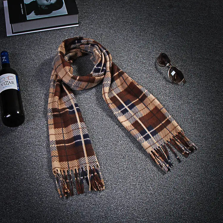 Autumn And Winter Black And White Plaid Plus-sized Thickening Thermal Men's And Women's Scarf Beyond Trends Hub
