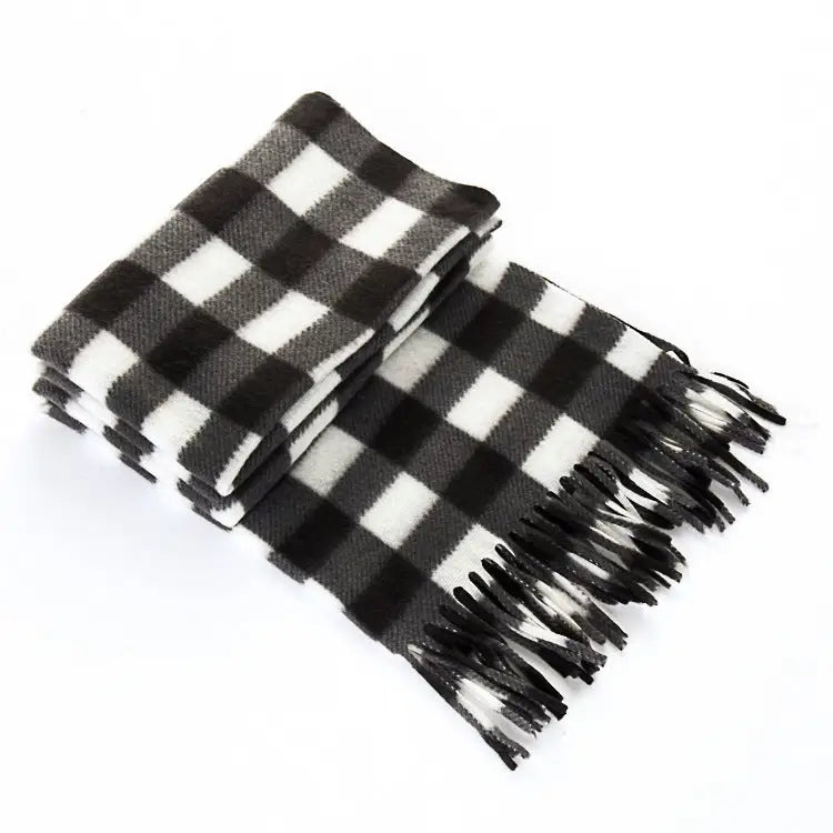 Autumn And Winter Black And White Plaid Plus-sized Thickening Thermal Men's And Women's Scarf Beyond Trends Hub