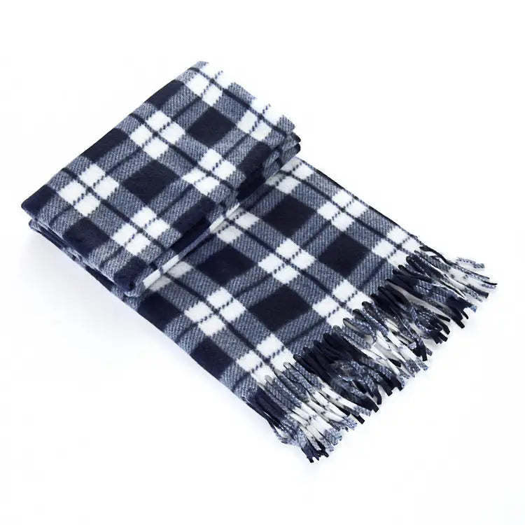 Autumn And Winter Black And White Plaid Plus-sized Thickening Thermal Men's And Women's Scarf Beyond Trends Hub