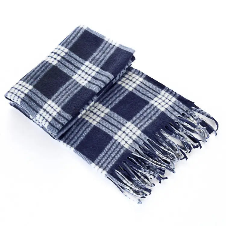 Autumn And Winter Black And White Plaid Plus-sized Thickening Thermal Men's And Women's Scarf Beyond Trends Hub