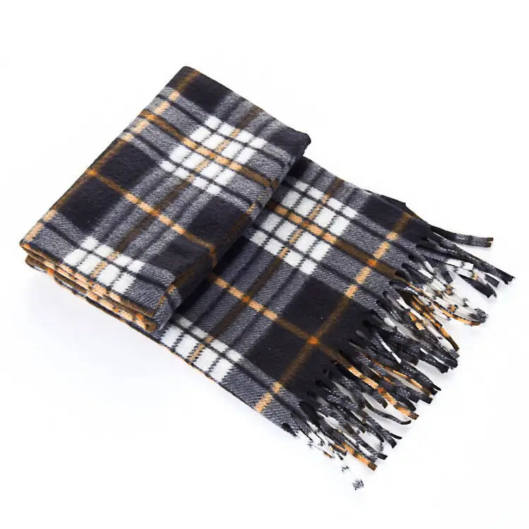 Autumn And Winter Black And White Plaid Plus-sized Thickening Thermal Men's And Women's Scarf Beyond Trends Hub
