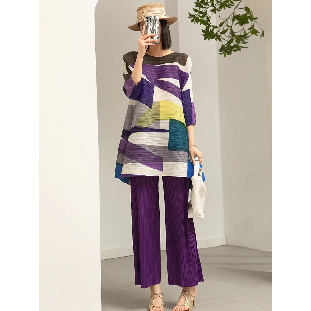 Autumn And Winter Women Fashion Two-piece Suit - Purple / Free Size