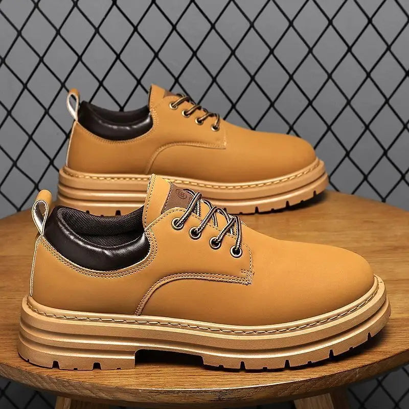 Autumn New Breathable Martin Men's Platform Leather Shoes Casual Boots Beyond Trends Hub