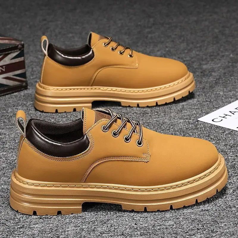 Autumn New Breathable Martin Men's Platform Leather Shoes Casual Boots Beyond Trends Hub