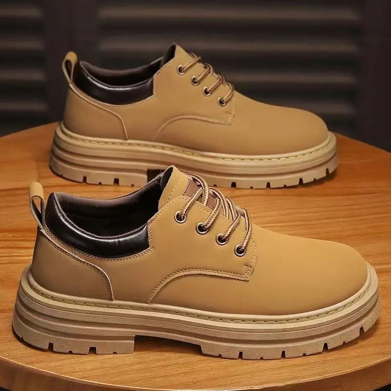 Autumn New Breathable Martin Men's Platform Leather Shoes Casual Boots Beyond Trends Hub
