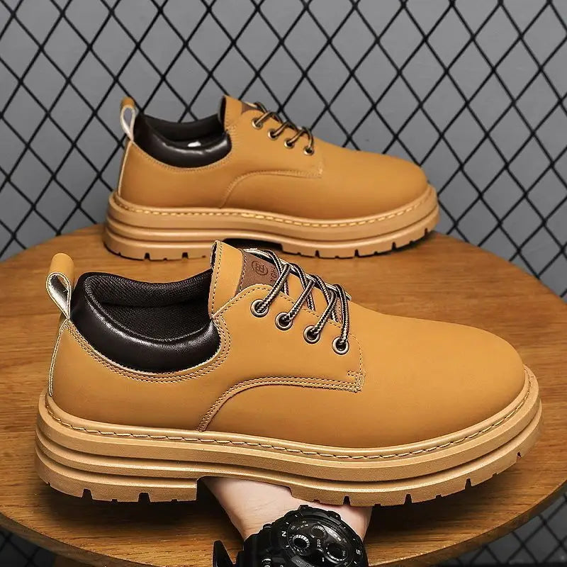 Autumn New Breathable Martin Men's Platform Leather Shoes Casual Boots Beyond Trends Hub