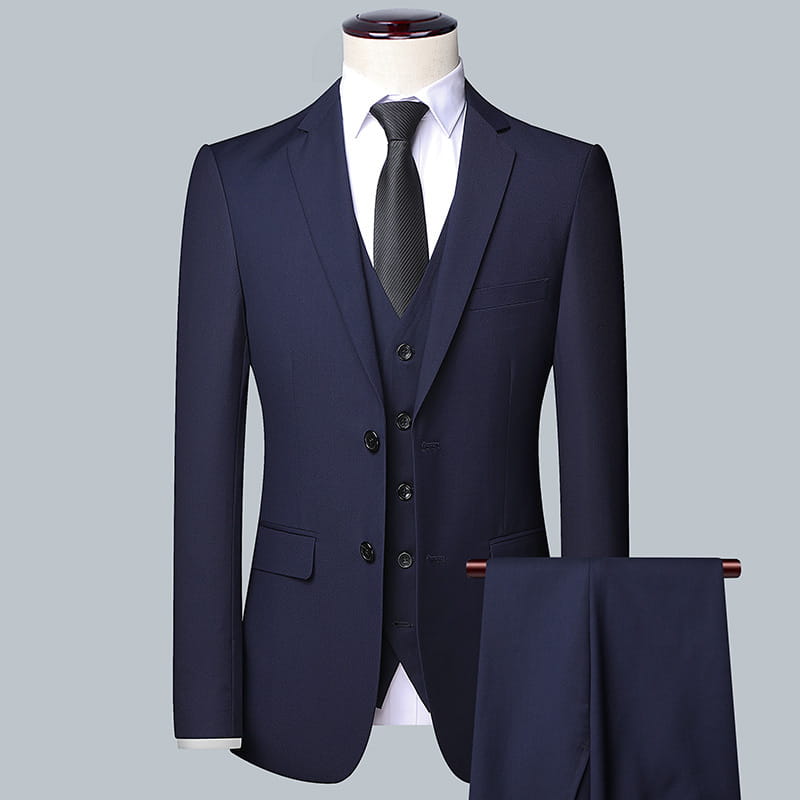 Casual Men’s Suit Set Slim Fit Formal Groom Wedding Dress