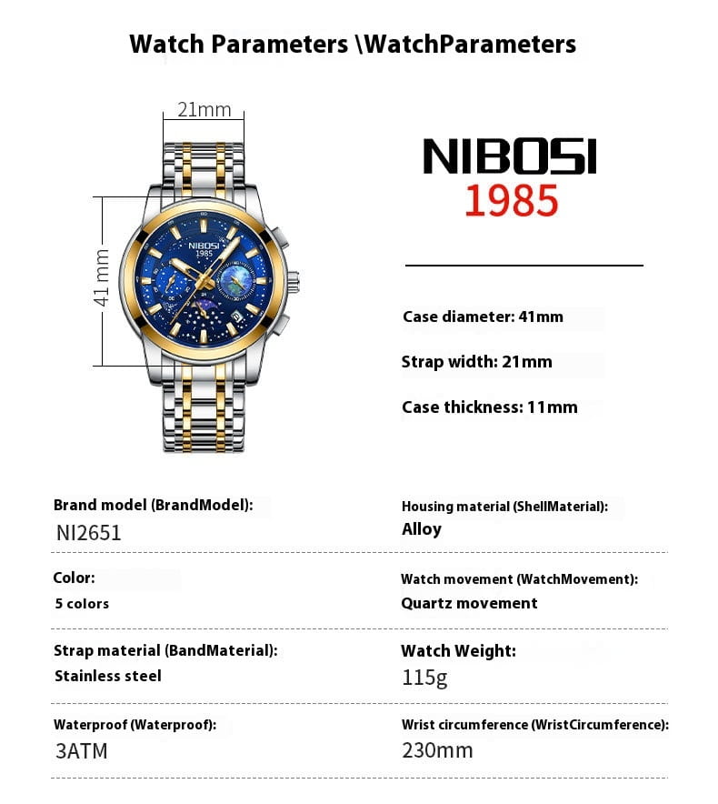 Steel Belt Men’s Business Quartz Watch