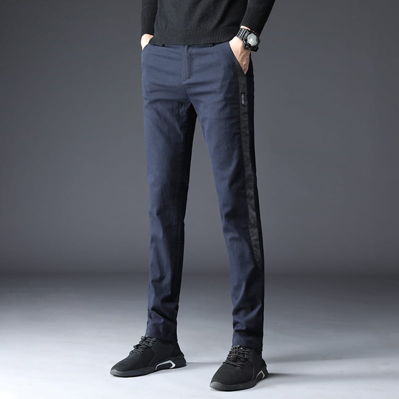 Men’s plus cashmere casual stretch trousers
