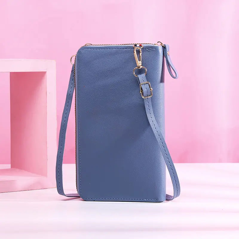 Transparent Touch Screen Mobile Phone Crossbody Bags Women Anti-theft Multifunctional Long Wallet ZIpper Shoulder Bag