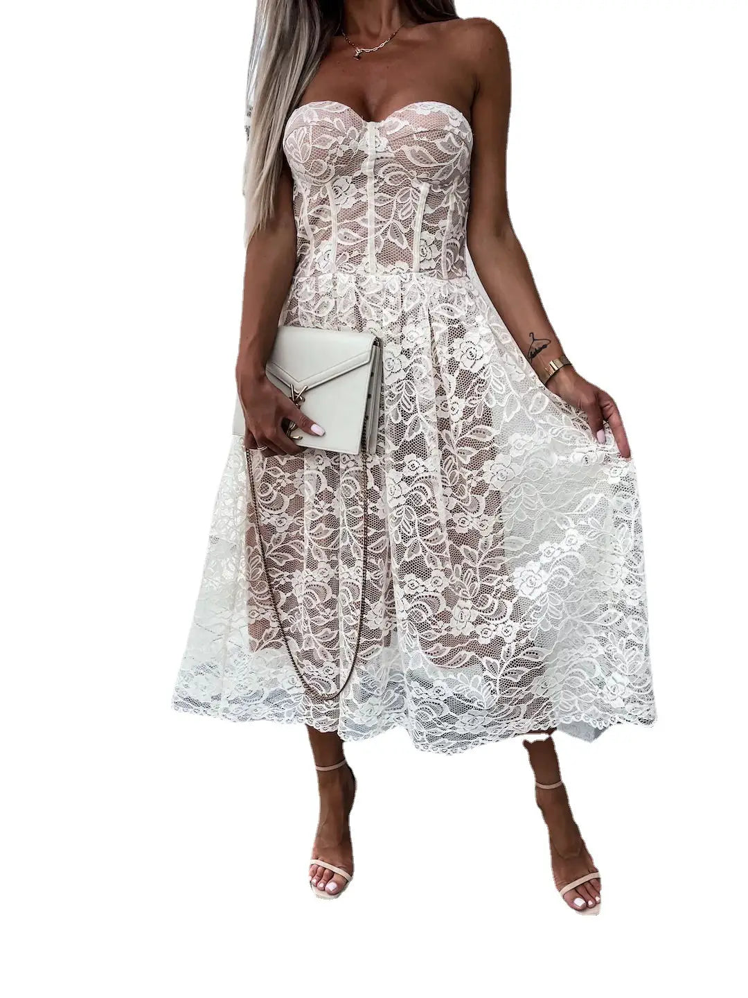 New Off Shoulder Bra Lace Dress For Women