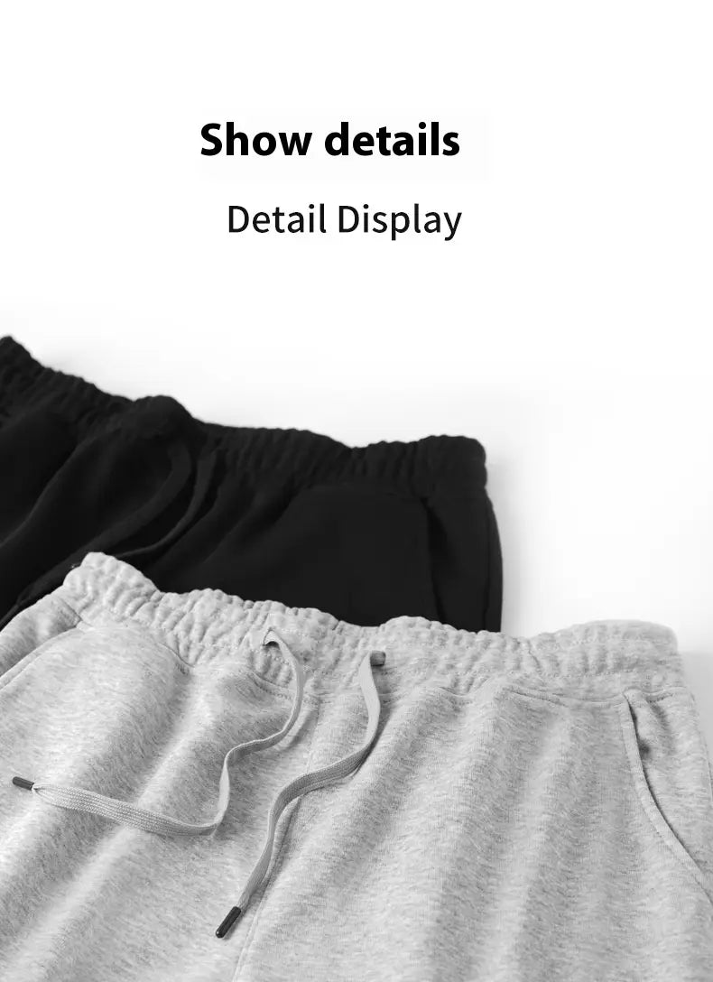 Men’s And Women’s Same Heavy Knit Sports Drawstring Straight Shorts