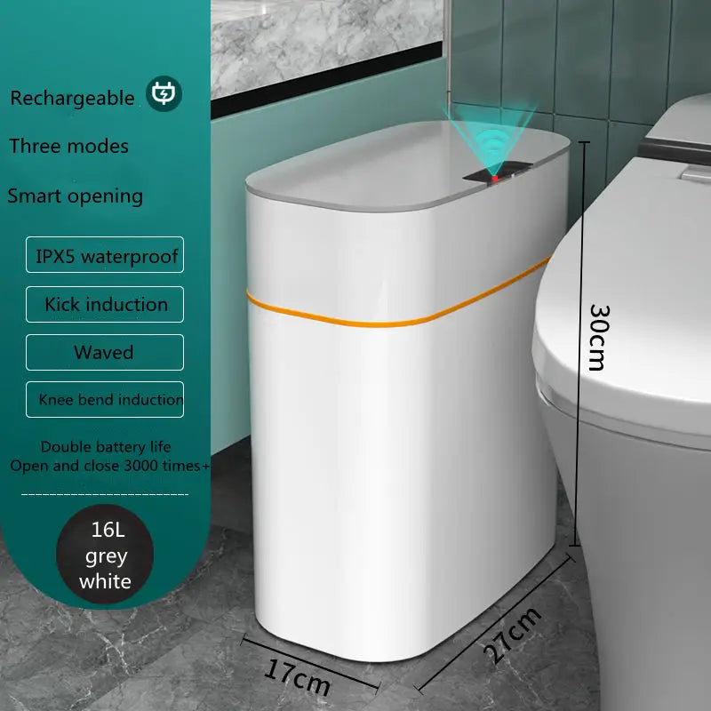 Smart Trash Can With Lid For Bedroom And Living Room Kitchen Storage Box Trash Can Induction Small Car Box Automatic