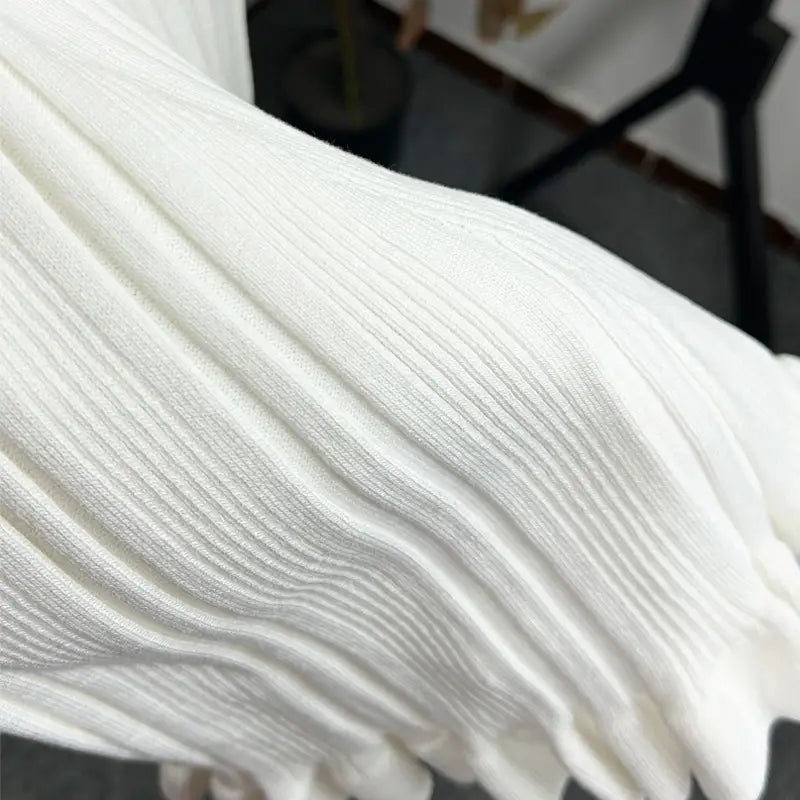 Trumpet-sleeved Knitted Dress Fashion Slim Lapel Button Dresses Fall Wainter Women’s Clothing