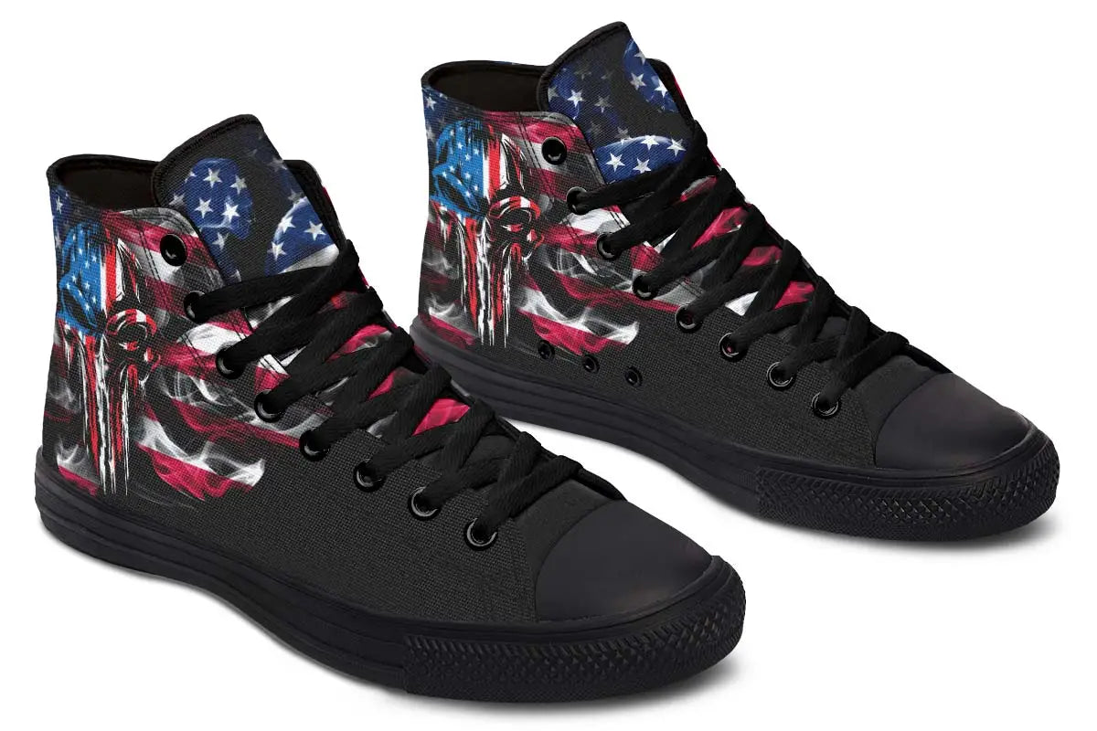 Printed Couple High Top Canvas Shoes