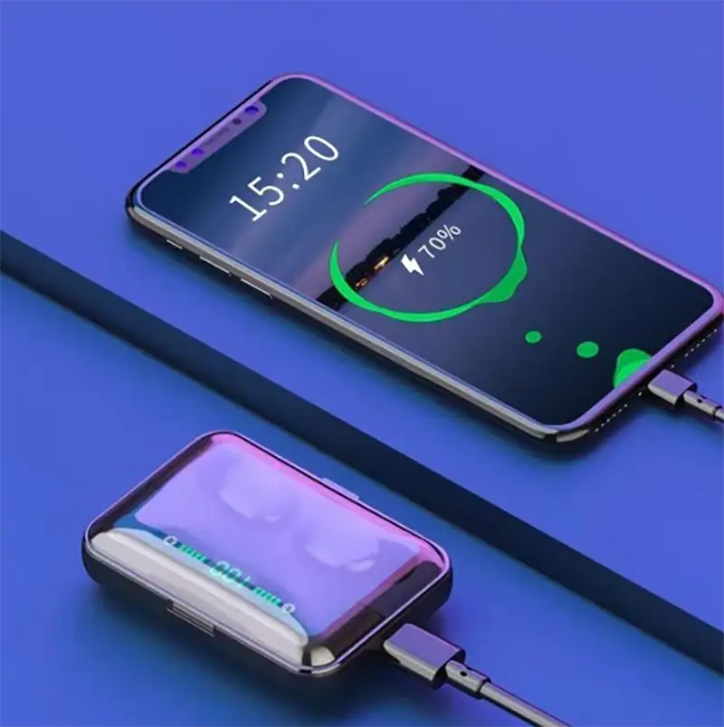 Power Bank Multifunction Bluetooth Headset Binaural Movement