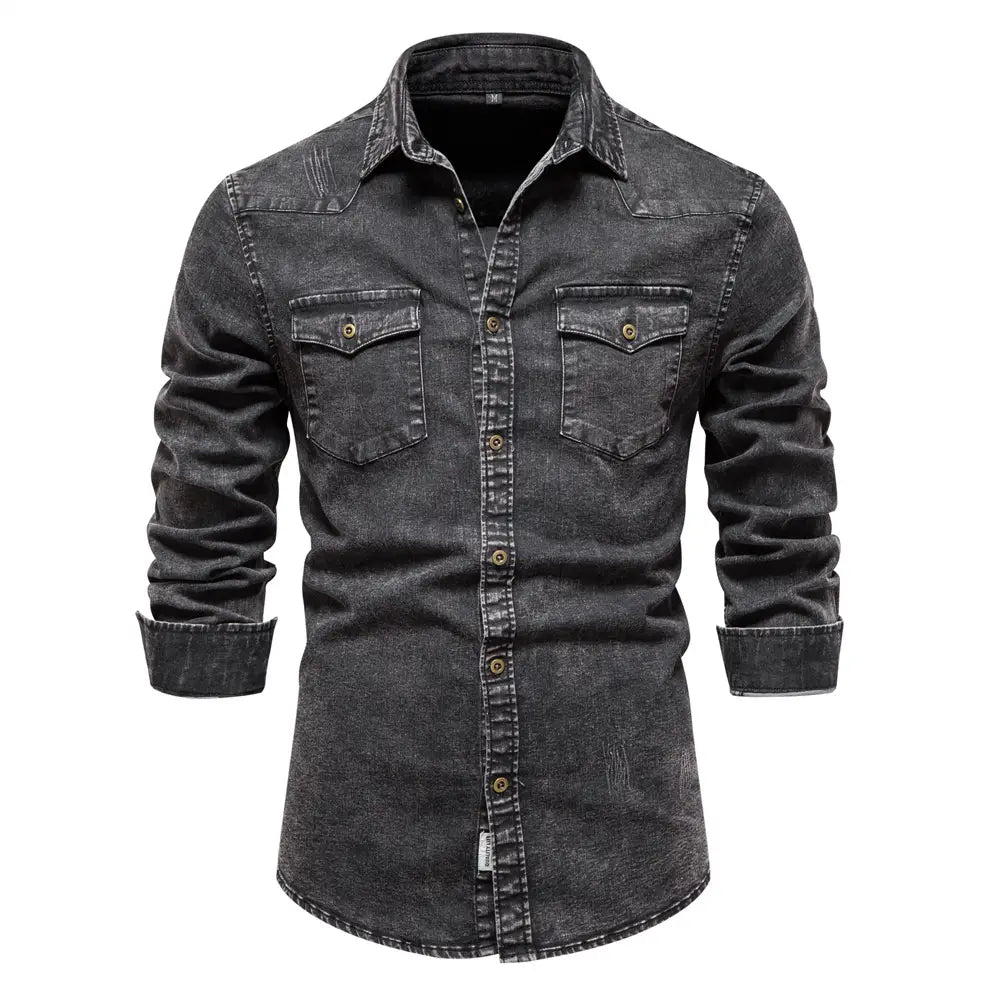 Men’s Denim Shirt Quality Heavy Duty Washing