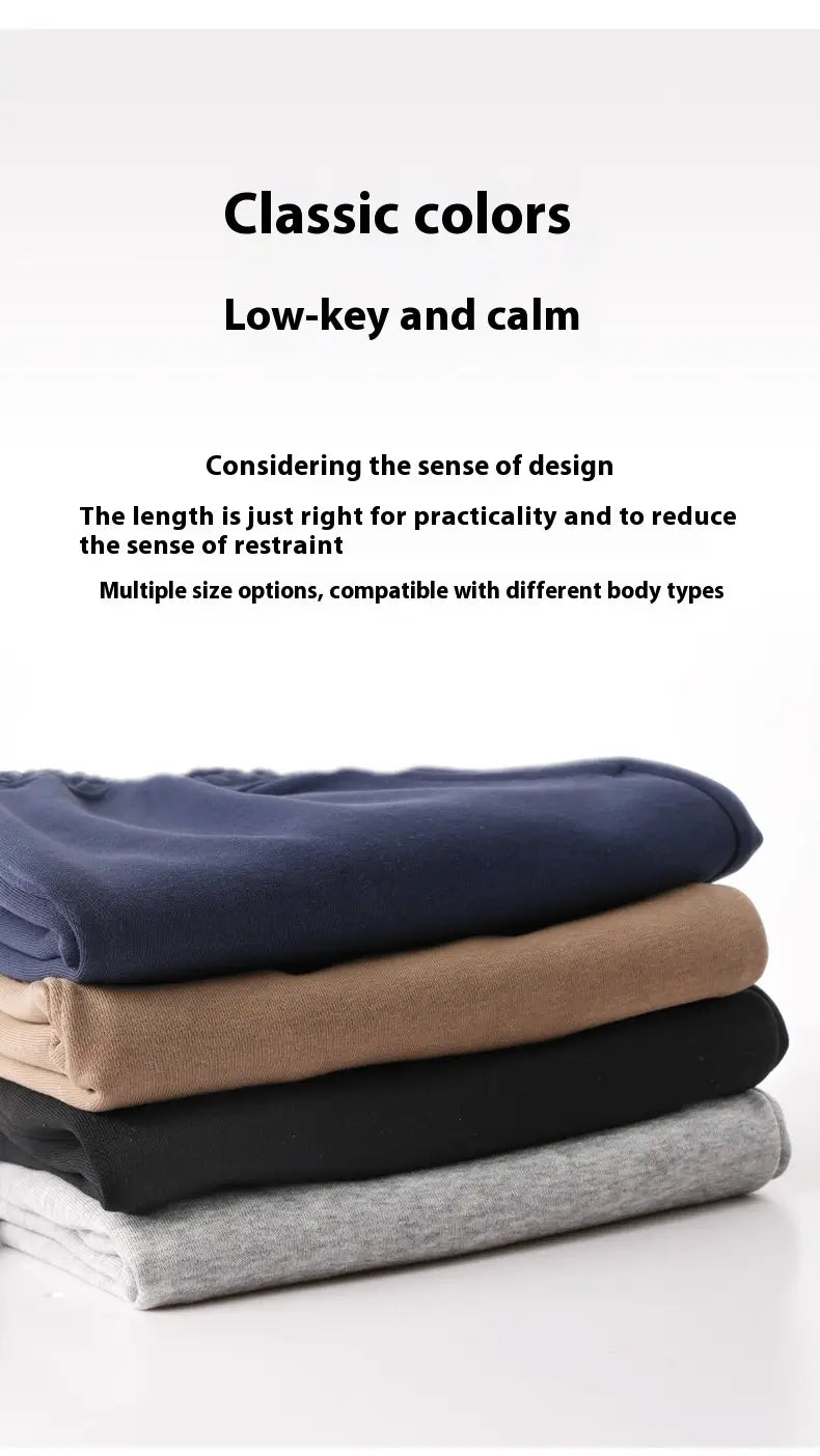 Men’s And Women’s Same Heavy Knit Sports Drawstring Straight Shorts