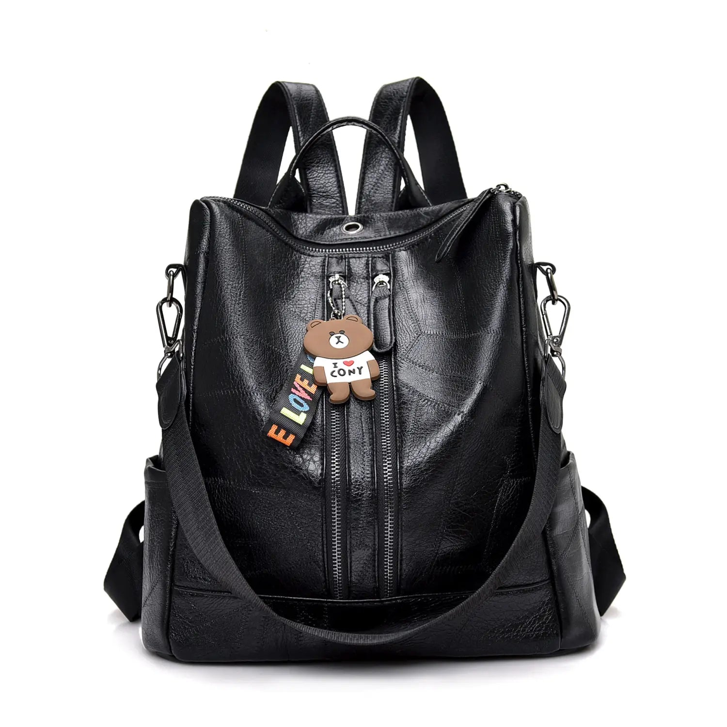 PU Stitching Leather Backpack