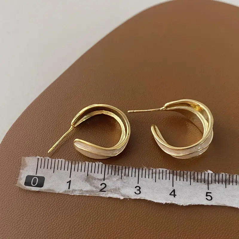 Retro Drip Glazed Round Simple Wild Earrings Women