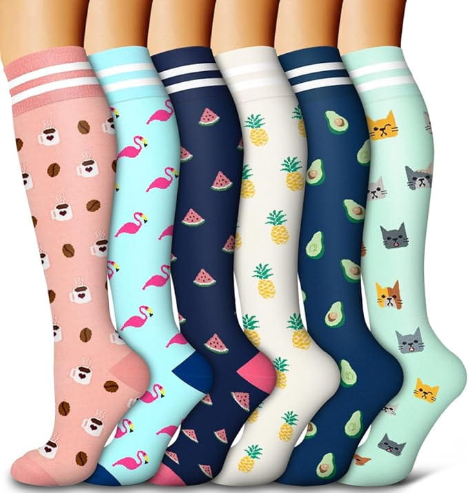 Women’s Minimalist Cartoon Printed Pressure Socks