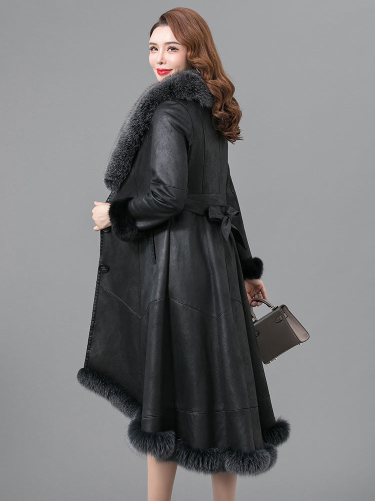 Woman Thickened Coat Real Fur