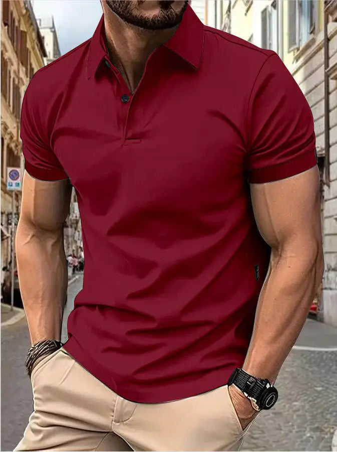 Men’s New Summer Solid Color Slim Short-sleeved Tops