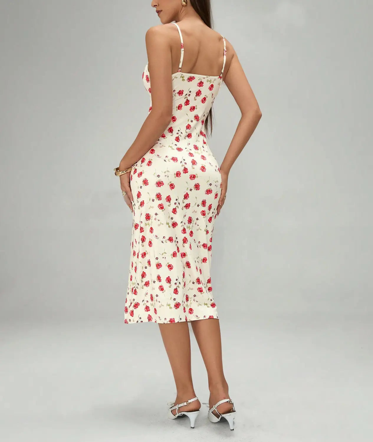 Summer Printed Suspender Split Dress Fashion Slim Lace-up Long Dresses For Women Clothing